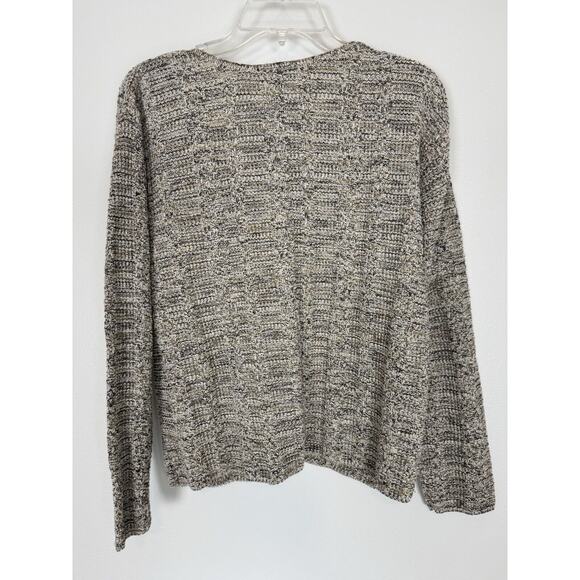 Reba Rose Cardigan Knit Beige Neutral Grandma Retro 90s Made in USA - Picture 2 of 12